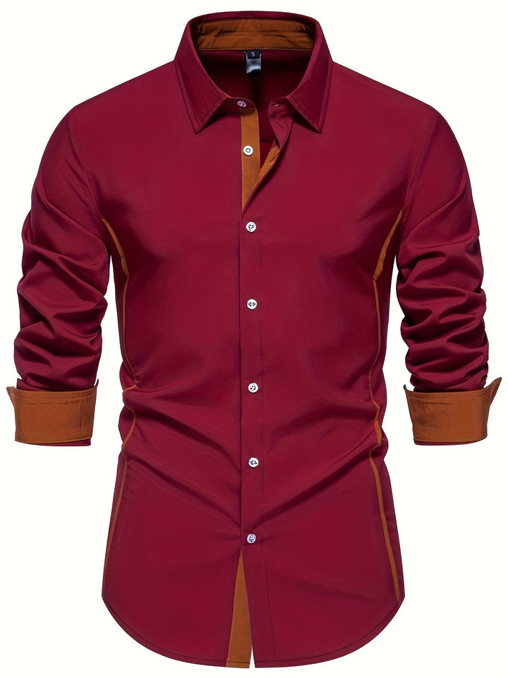 Contrast Trim Button-Up Shirt