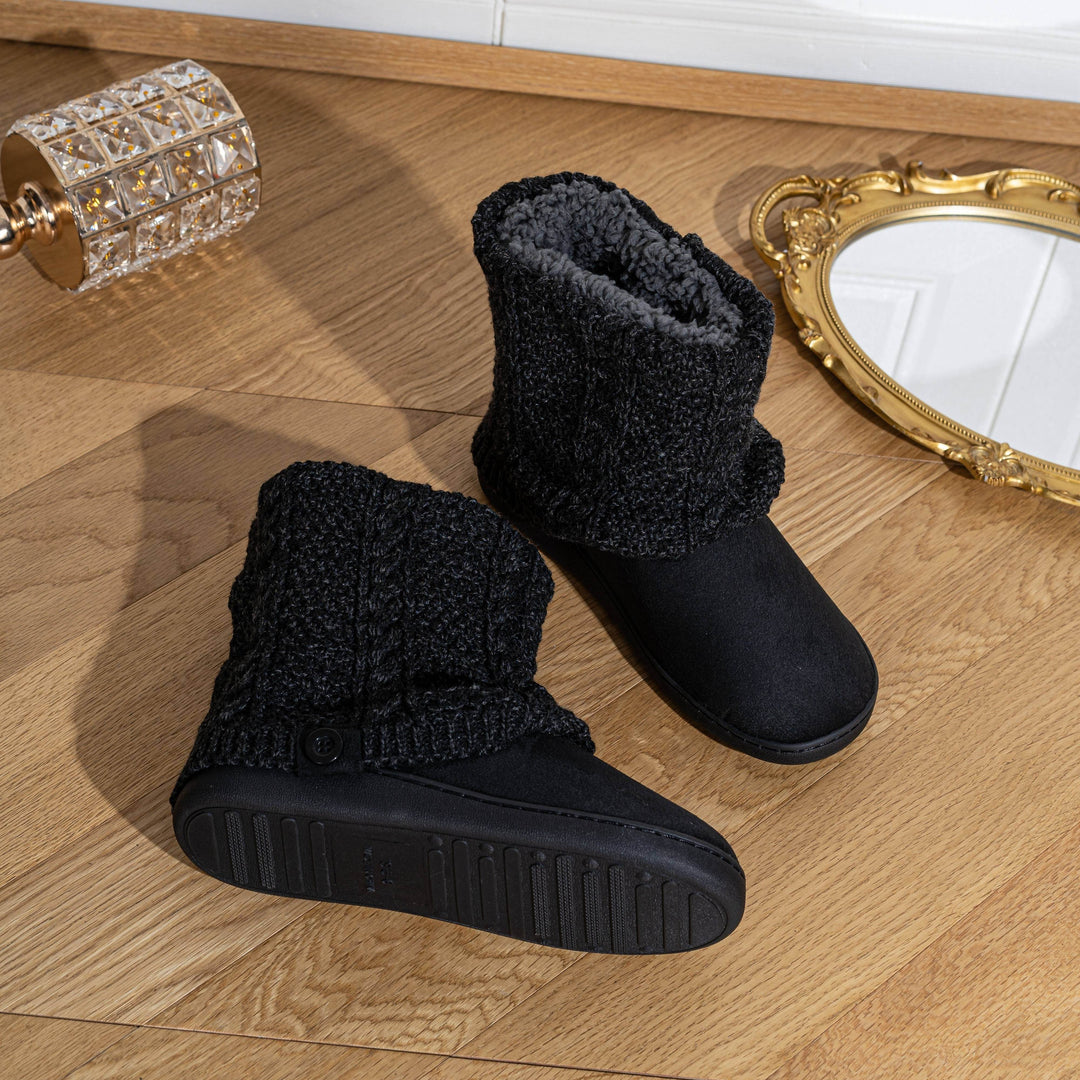 Cozy Knit-Cuff Boots