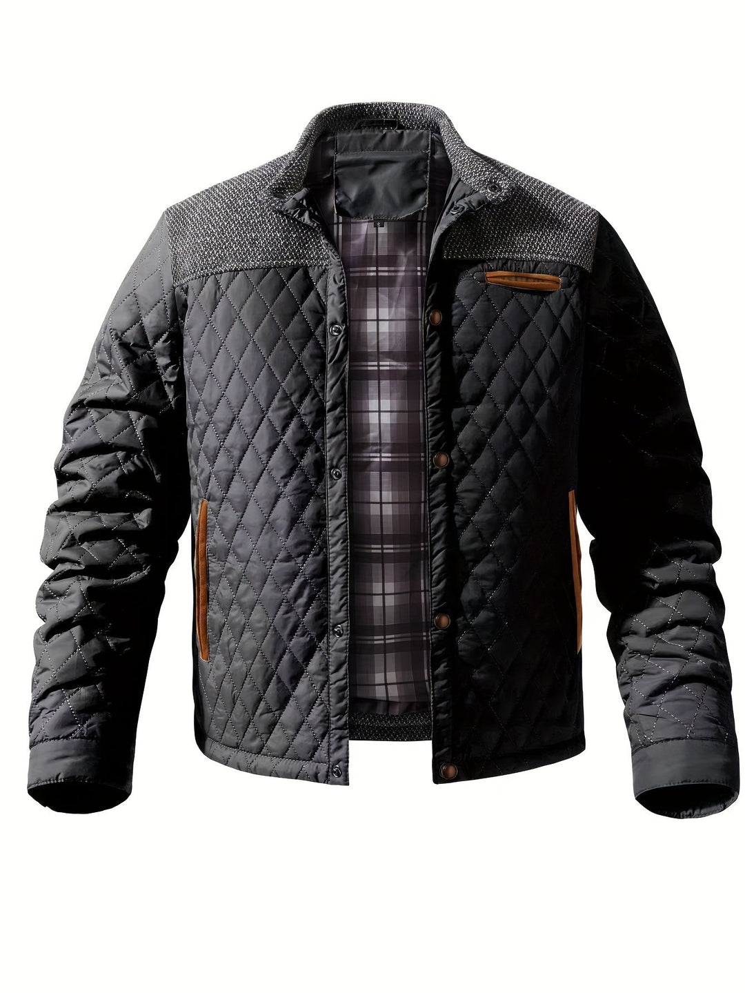 Quilted Stand-Collar Jacket
