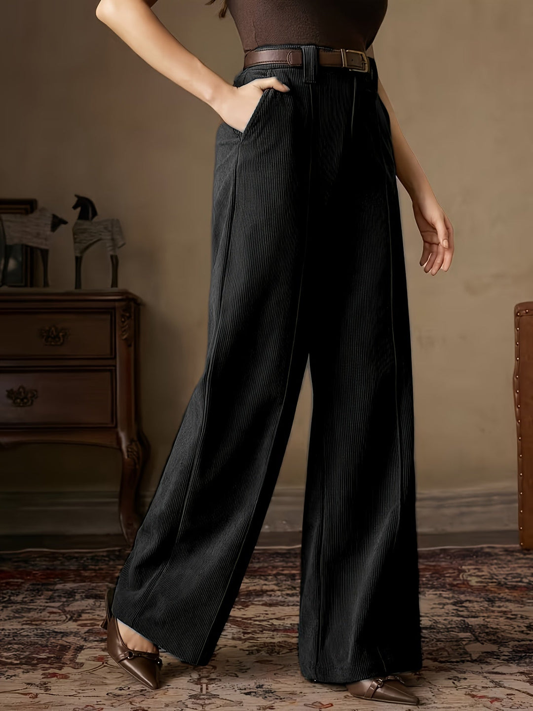 High-Waisted Wide-Leg Pants