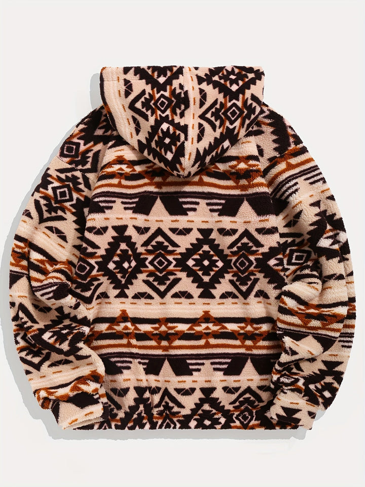 Patterned Hooded Sweatshirt