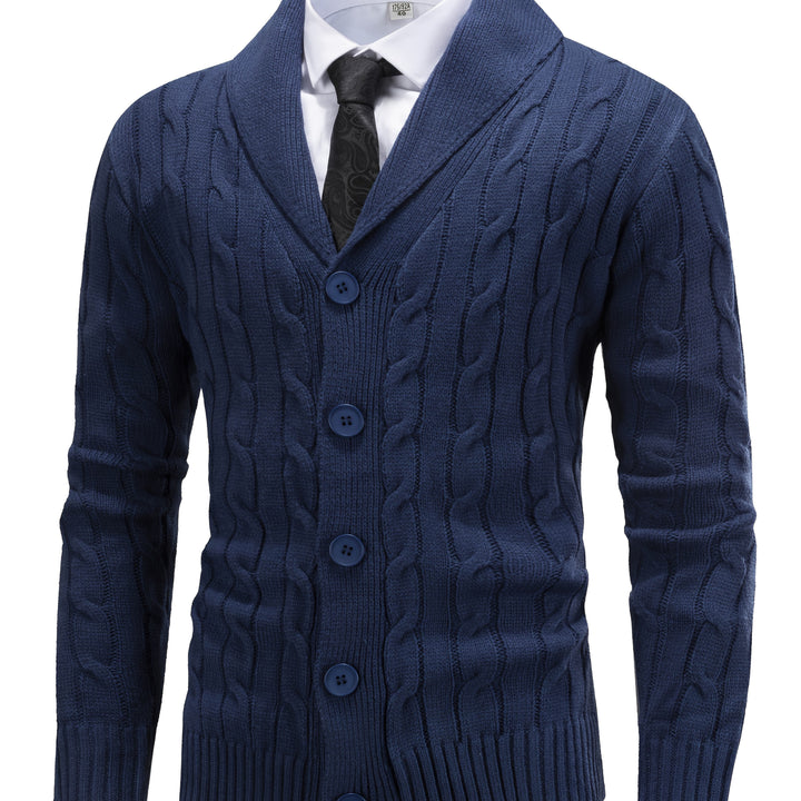 Shawl Collar Cable Knit Cardigan