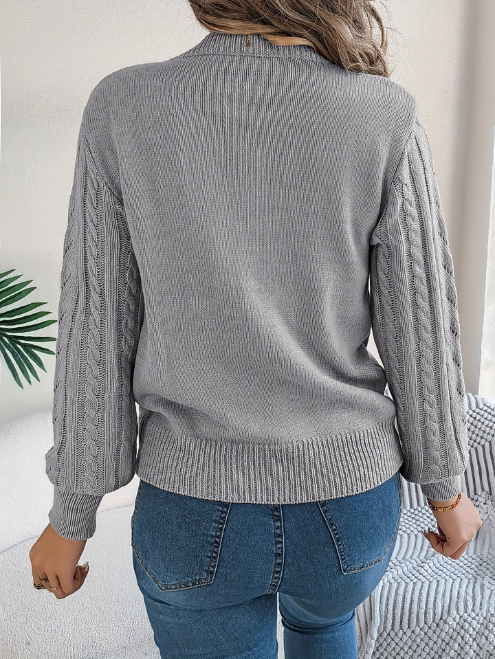 Cable-Knit Textured Sweater