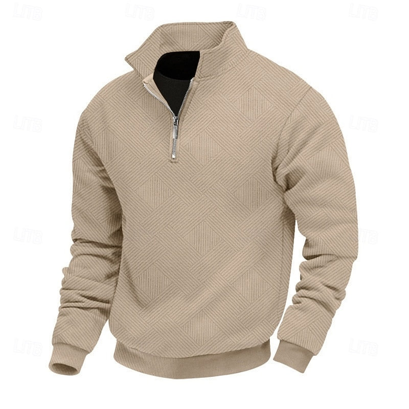 Textured Quarter-Zip Pullover