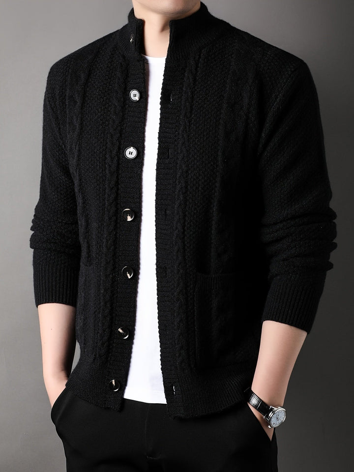Textured Button-Front Cardigan