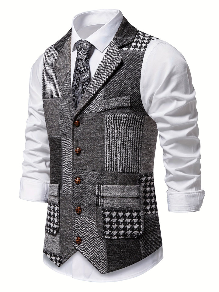 Patchwork Tailored Vest