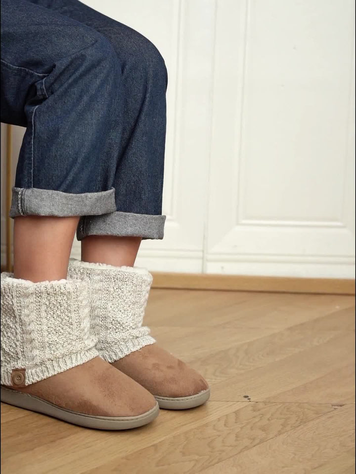 Cozy Knit-Cuff Boots