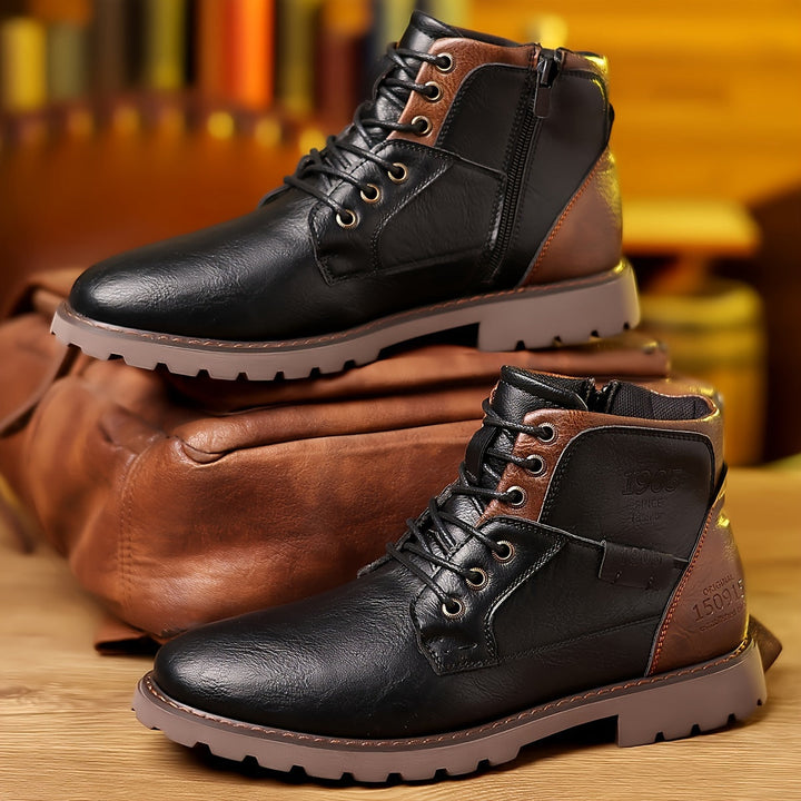 Rugged Lace-Up Ankle Boots