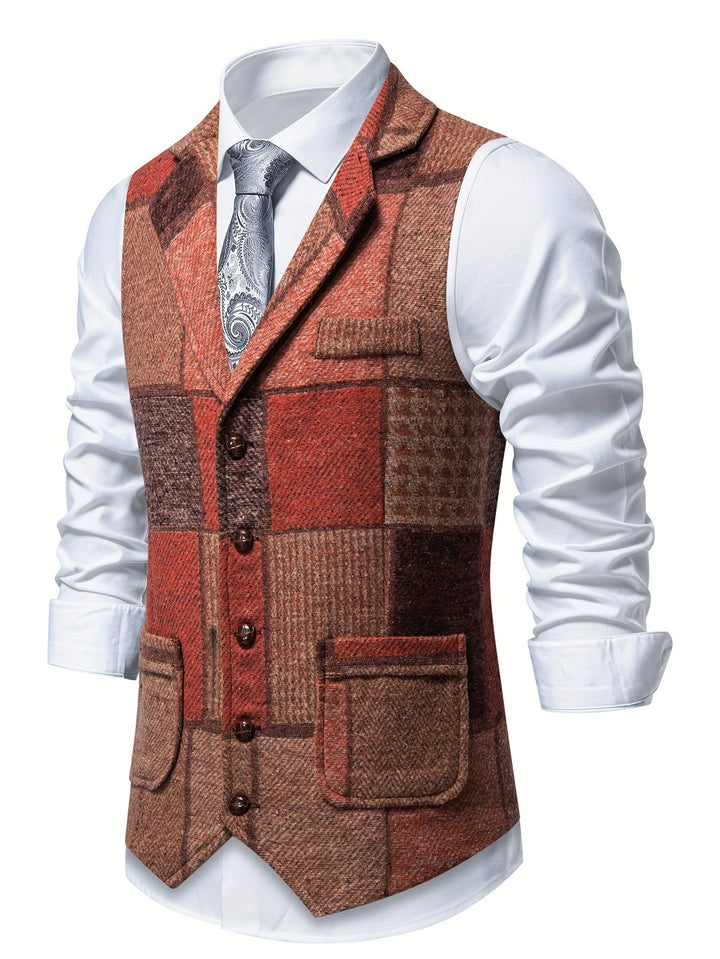 Patchwork Tailored Vest