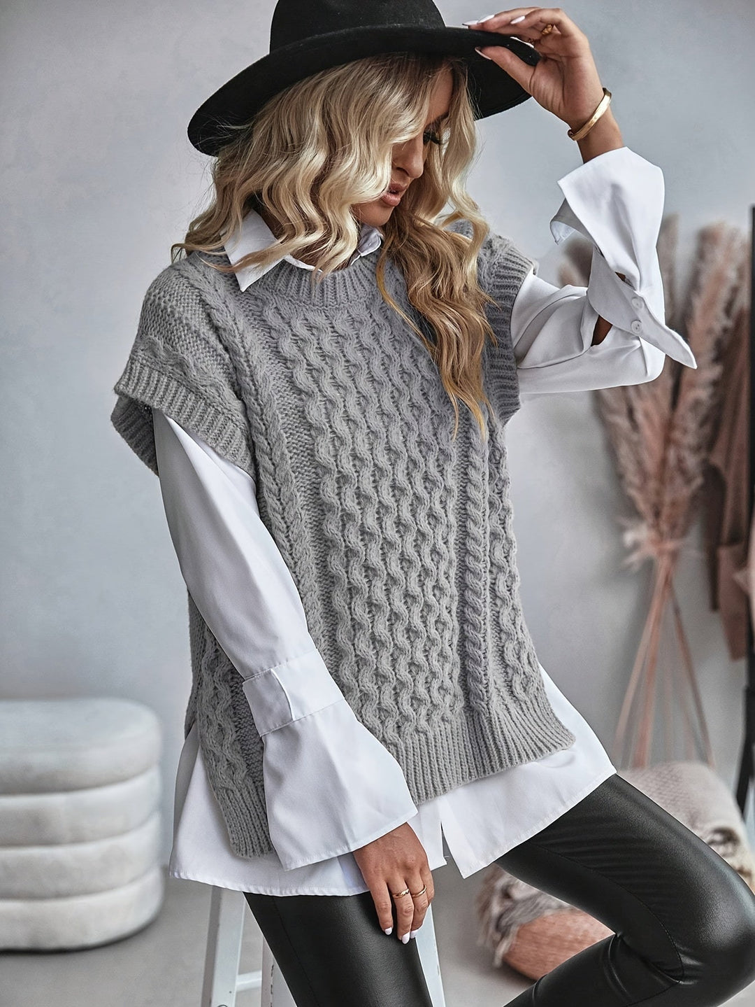 Cable-Knit Sweater Vest