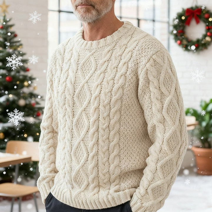 Cable Knit Crew Neck Sweater