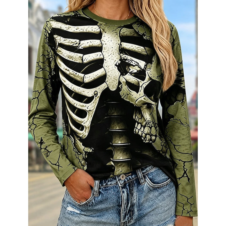 Halloween Skeleton Long Sleeve Top