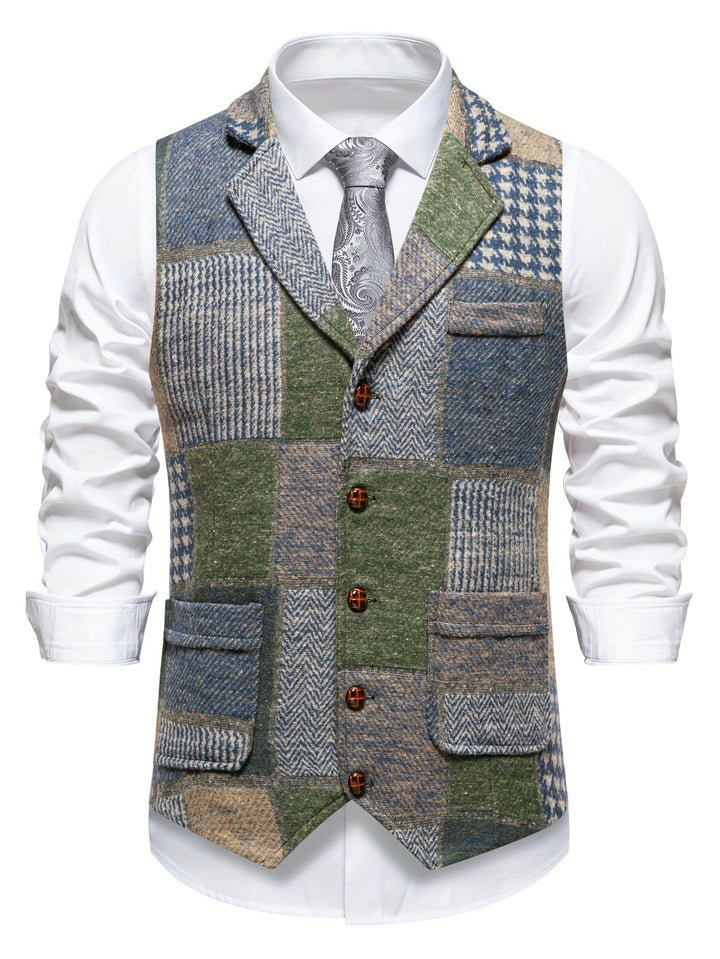 Patchwork Tailored Vest