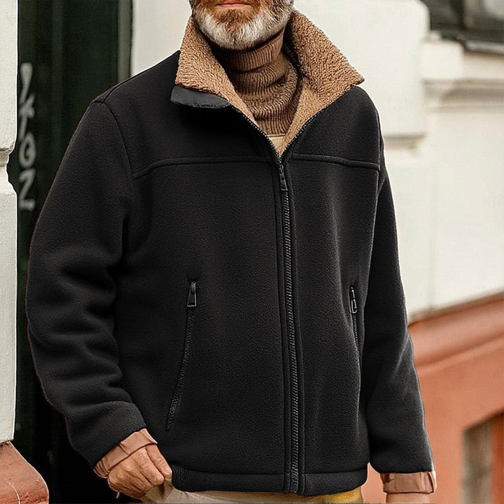 Sherpa-Collar Full-Zip Jacket