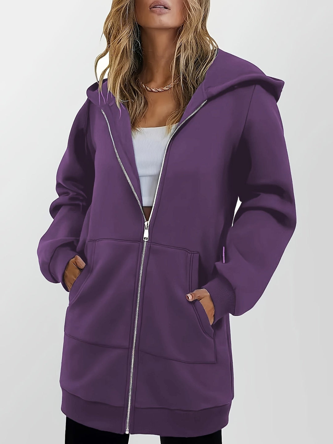 Longline Hooded Zip Jacket