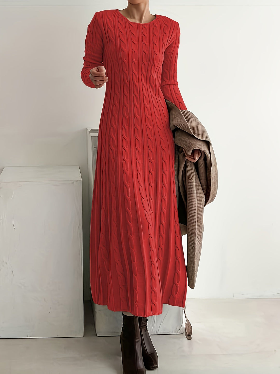 Cable-Knit Maxi Dress
