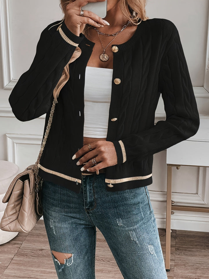 Refined Cable-Knit Cardigan