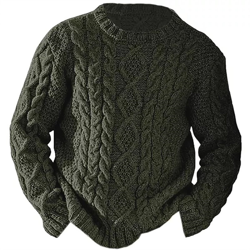 Cable Knit Crew Neck Sweater