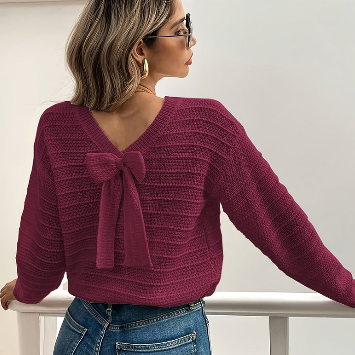 Bow-Detail Knit Sweater