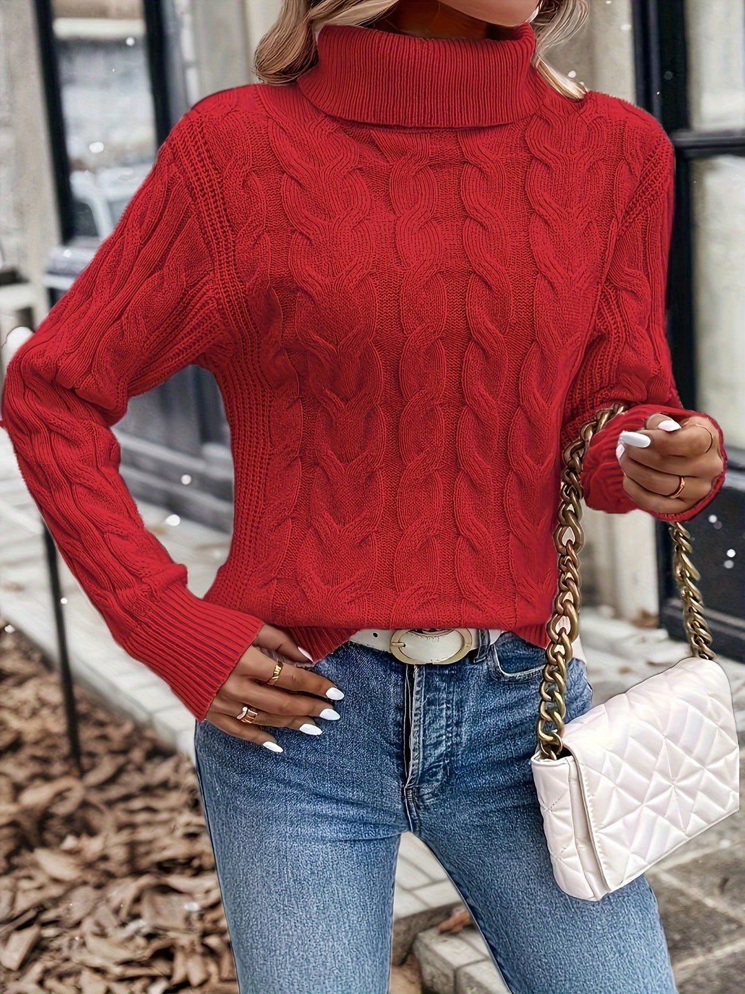 Cozy Cable-Knit Turtleneck Sweater