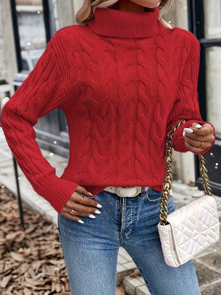 Cozy Cable-Knit Turtleneck Sweater