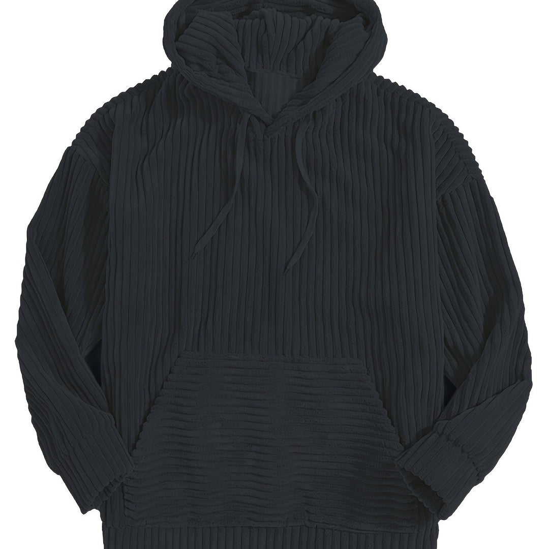 Ribbed Pullover Hoodie