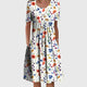 Round Neck Printed Midi Dress