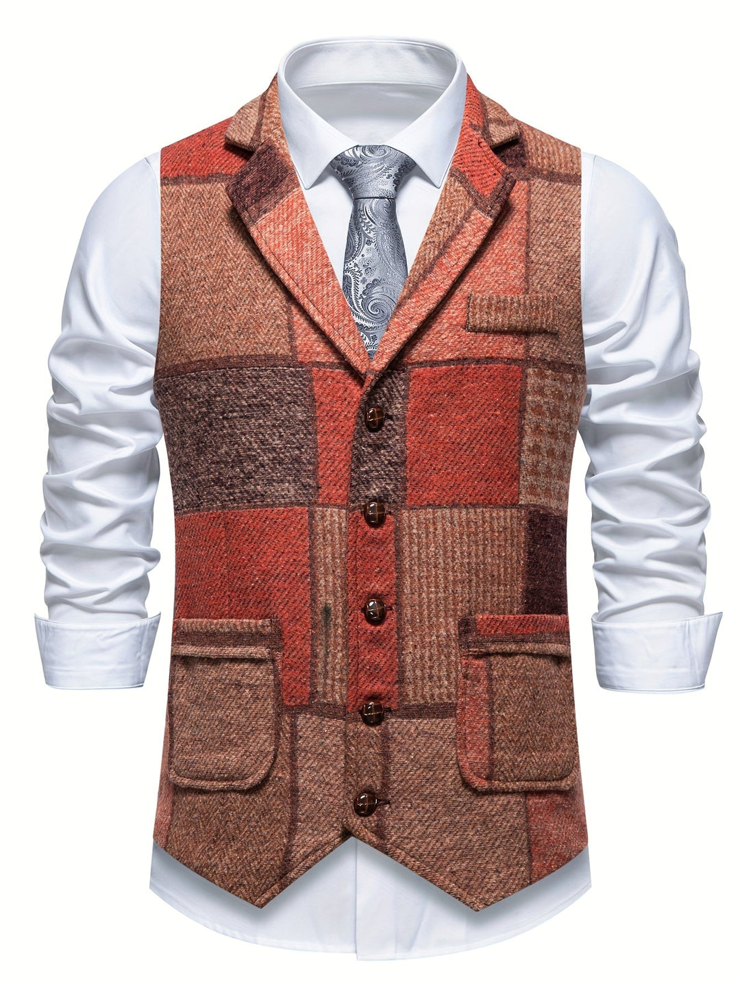 Patchwork Tailored Vest