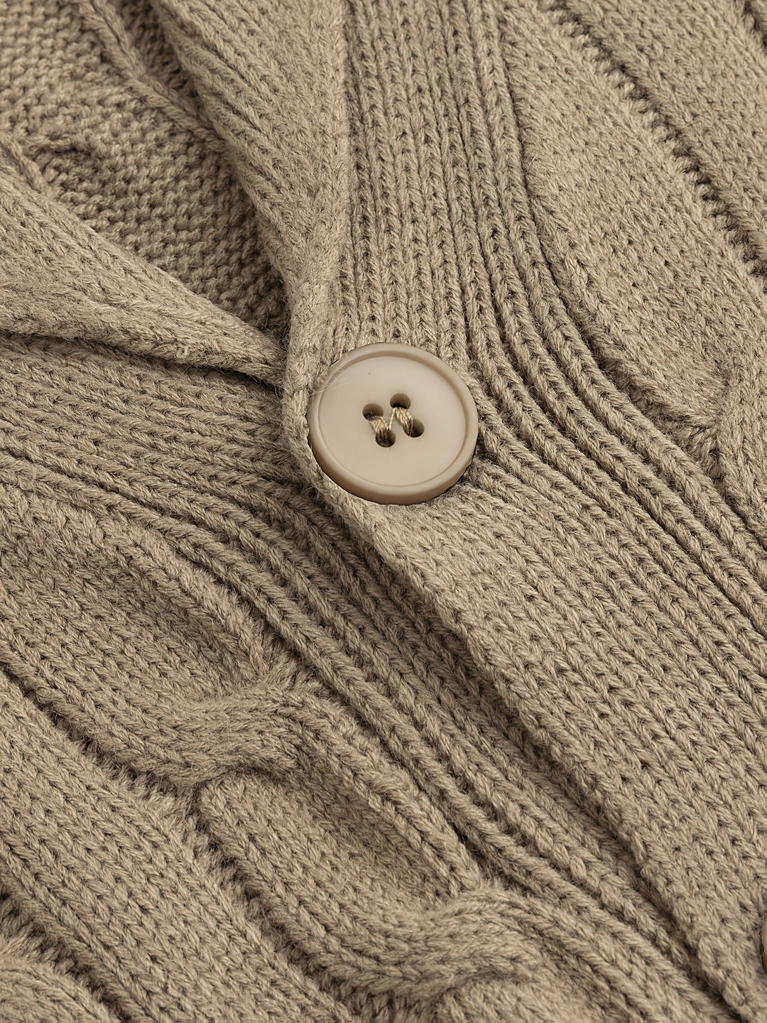 Shawl Collar Cable Knit Cardigan