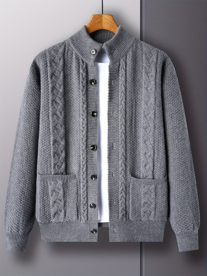 Textured Button-Front Cardigan
