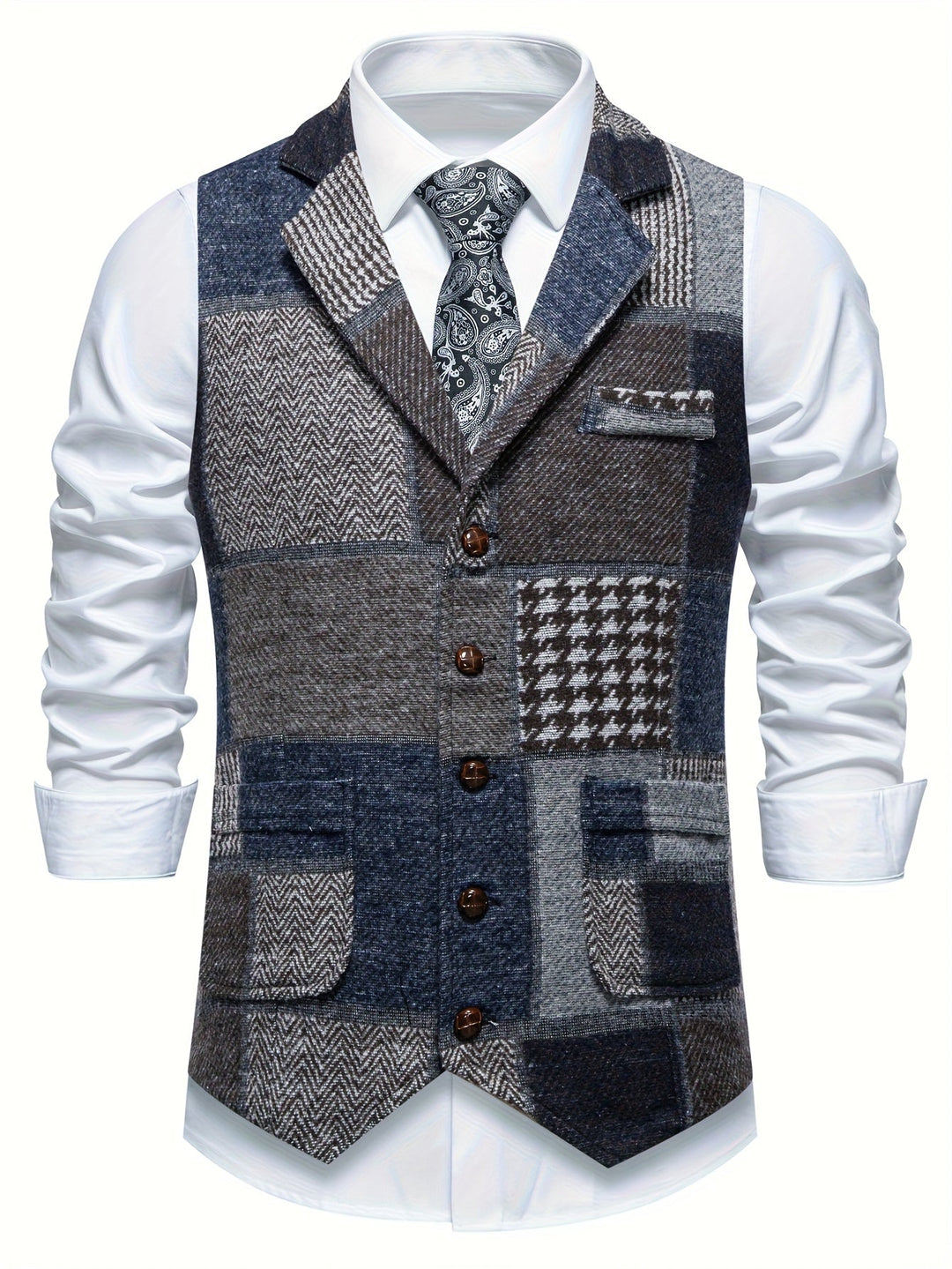 Patchwork Tailored Vest