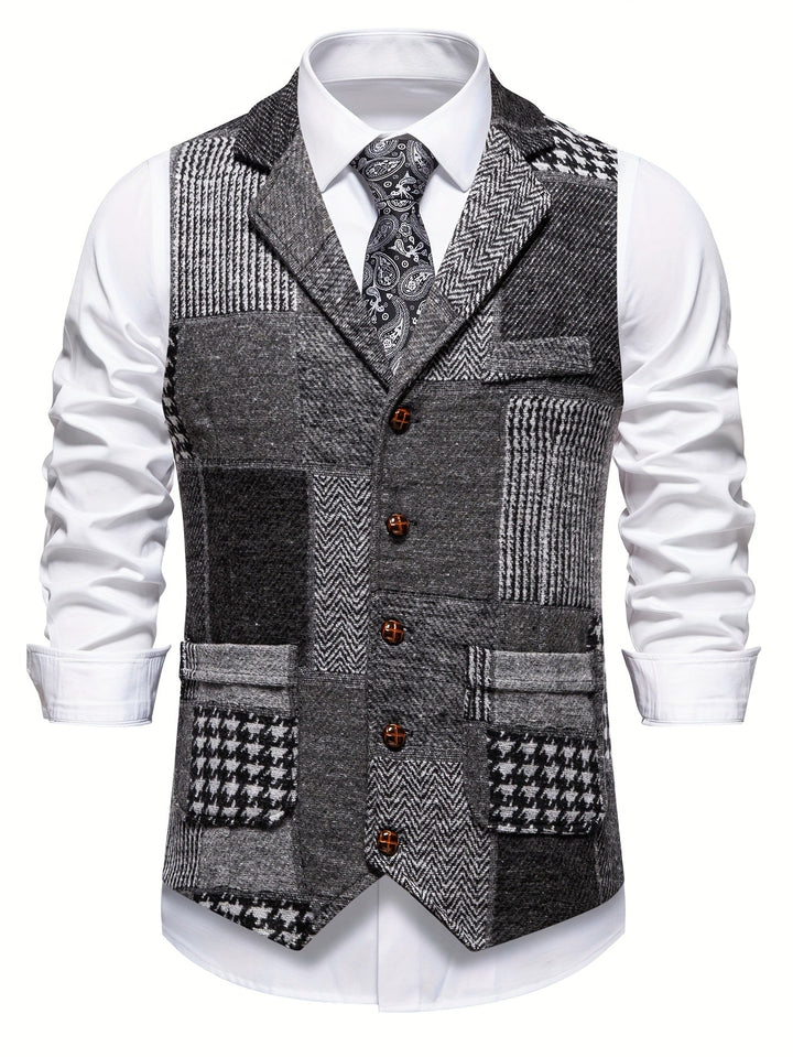 Patchwork Tailored Vest