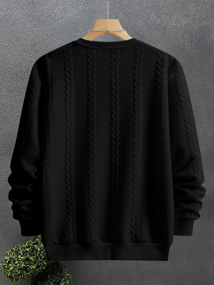 Textured Crew Neck Sweatshirt