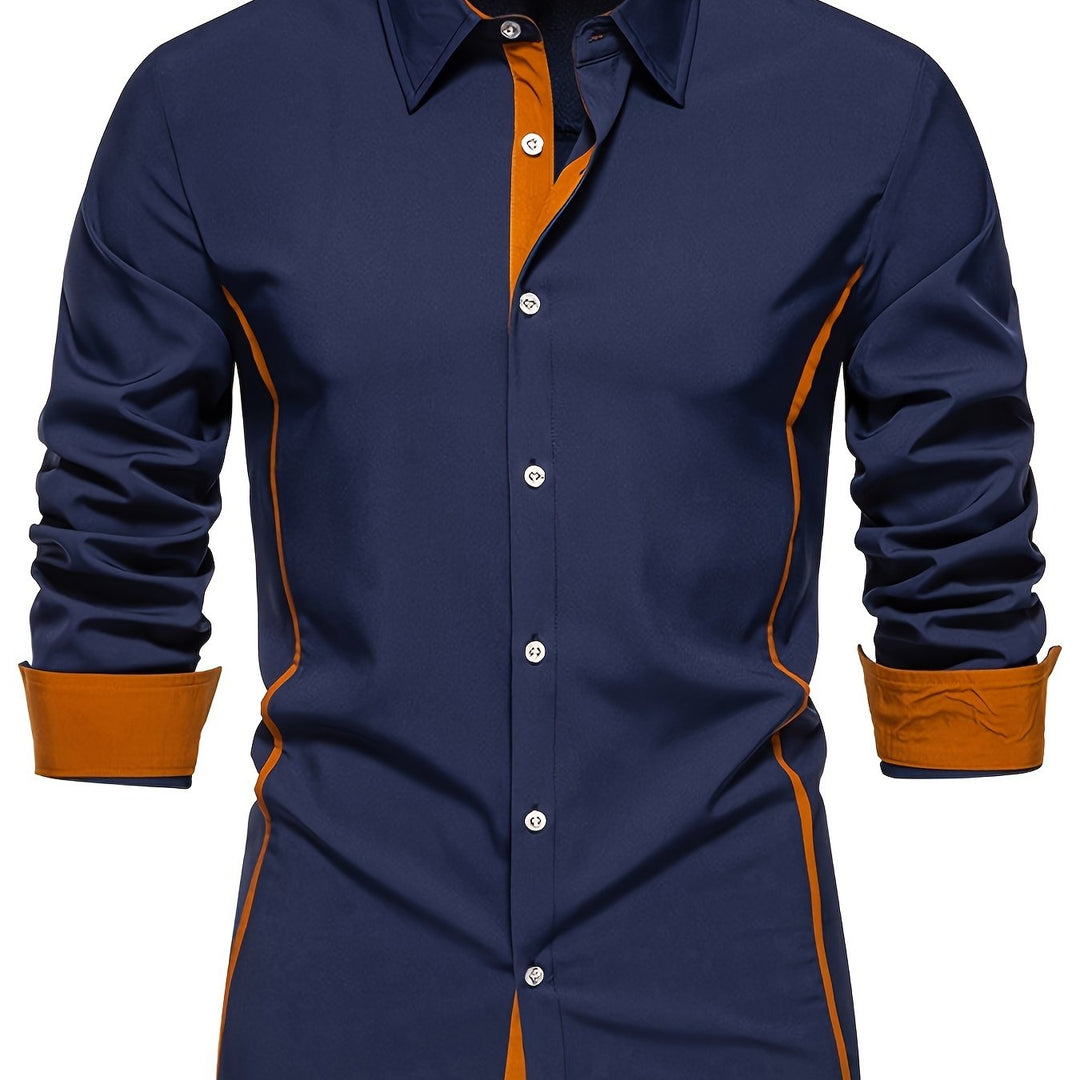 Contrast Trim Button-Up Shirt