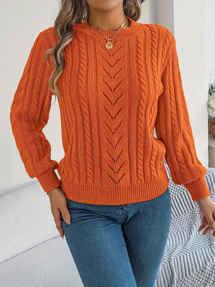 Cable-Knit Textured Sweater