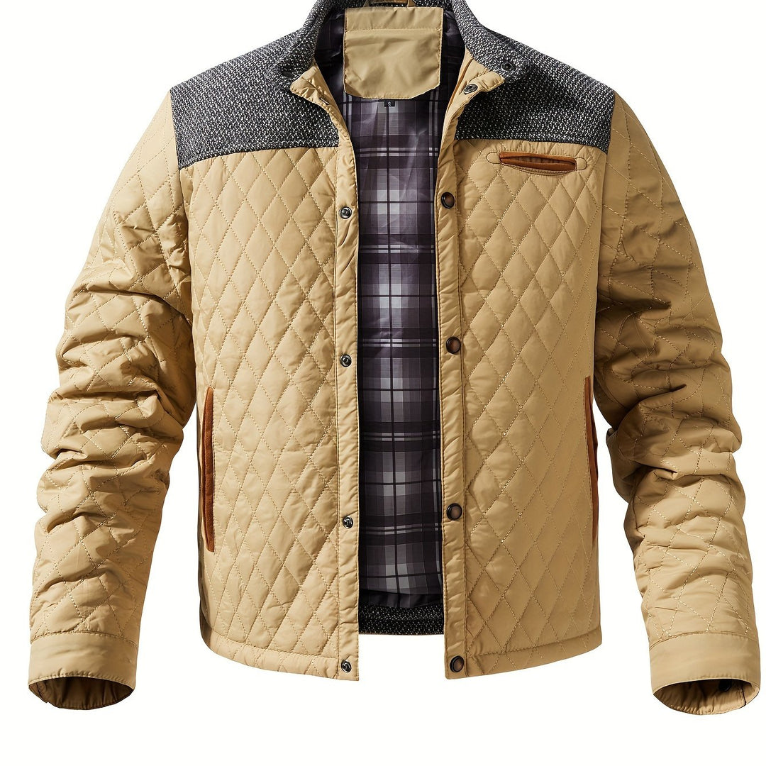 Quilted Stand-Collar Jacket