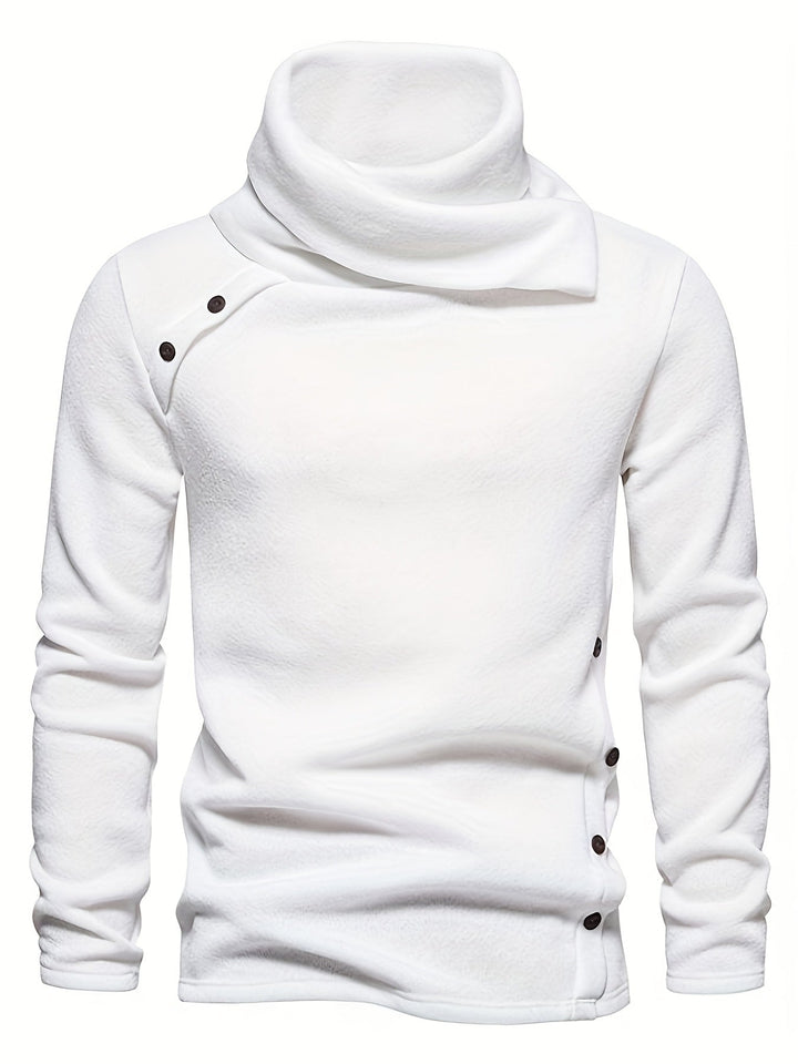 Slouchy Collar Button-Up Sweater