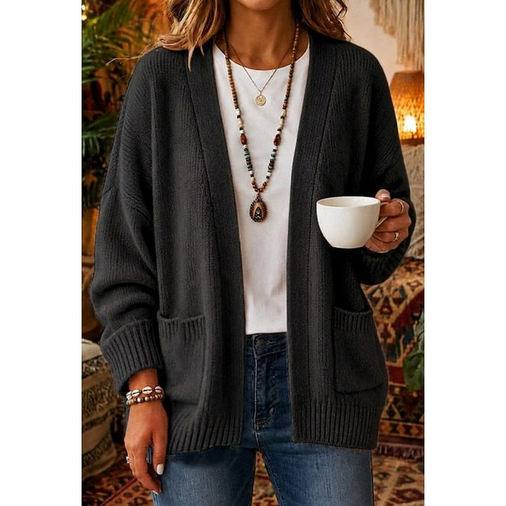Relaxed Open-Front Cardigan