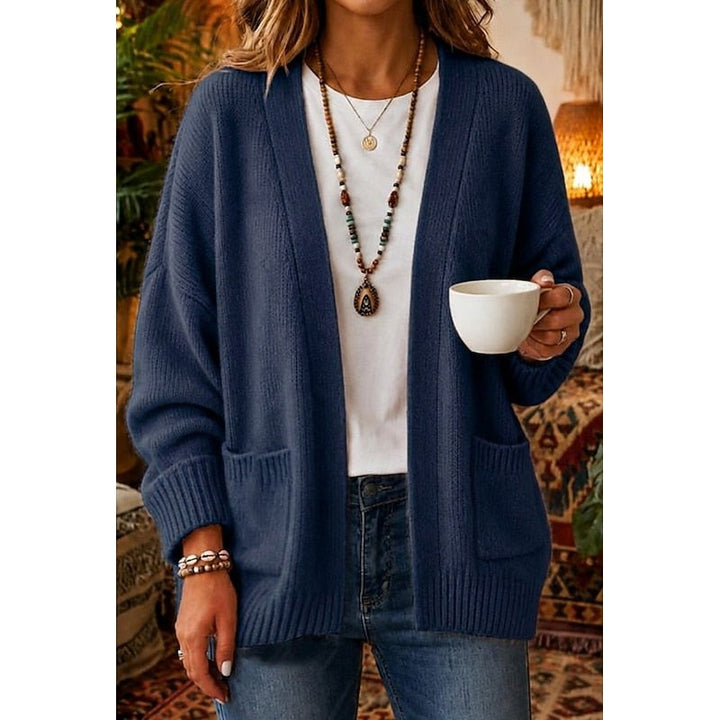 Relaxed Open-Front Cardigan