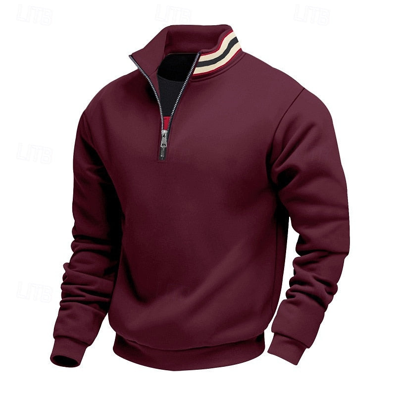 Quarter-Zip Stand-Collar Pullover