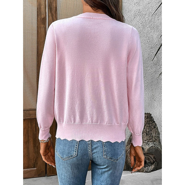 Scalloped Button-Front Cardigan