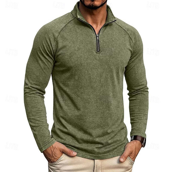 Relaxed Zip-Neck Top