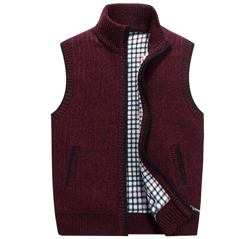 Cozy Stand-Collar Zip Vest