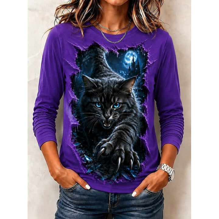 Graphic Halloween Crew Neck Top