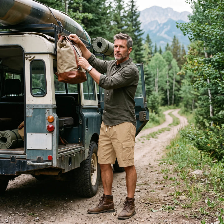 Man wearing khaki relaxed-fit men&