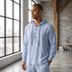 Vardis - Heren Linnen Blend Loungewear Set met Hooded Henley