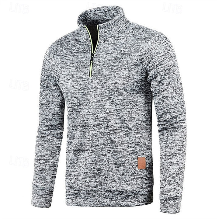 Quarter-Zip Textured Pullover Sweater
