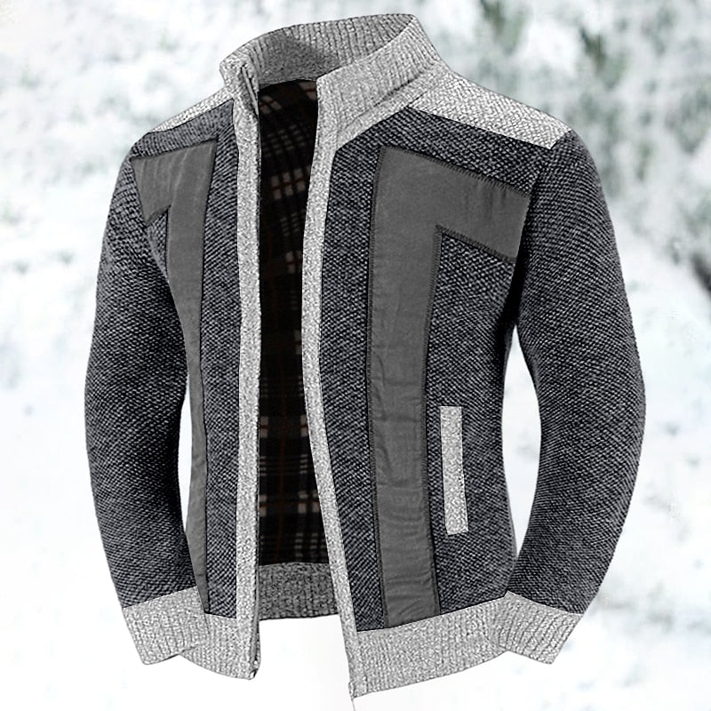 Textured Zip-Up Cardigan
