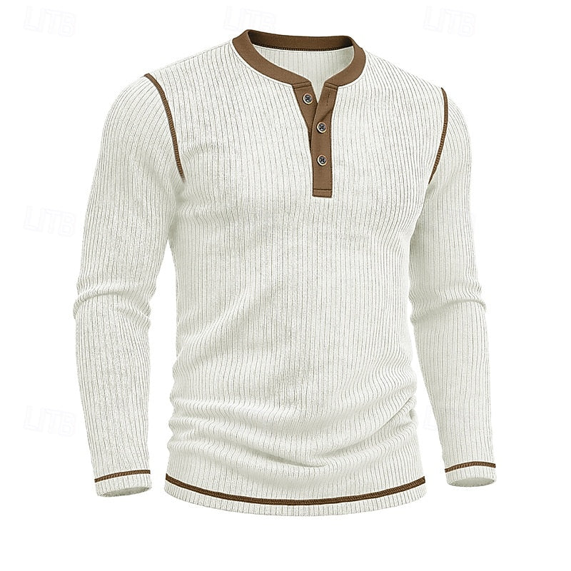 Ribbed Henley Shirt
