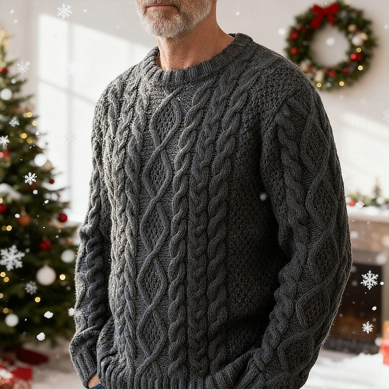 Cable Knit Crew Neck Sweater